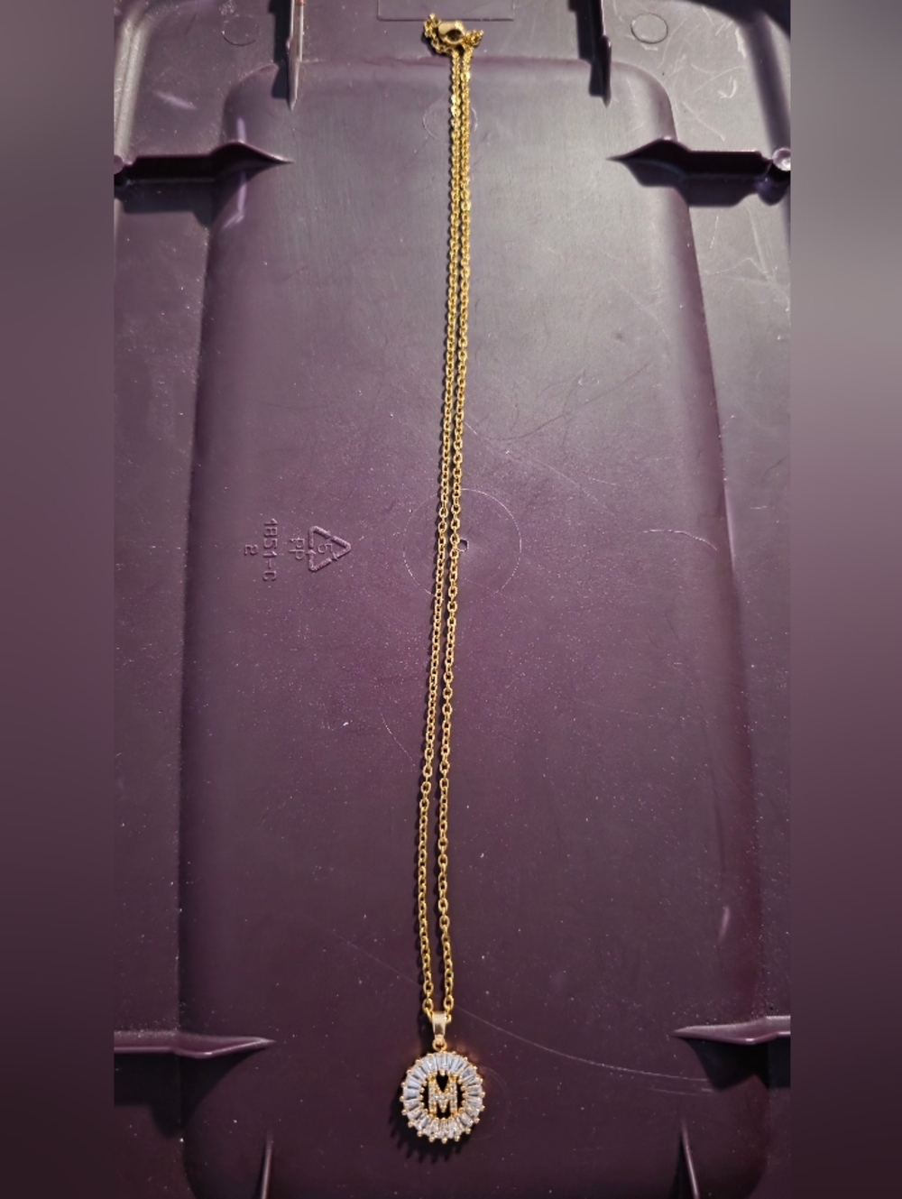 Gold Tone 'M' Initial Pendant Necklace - Women Jewelry